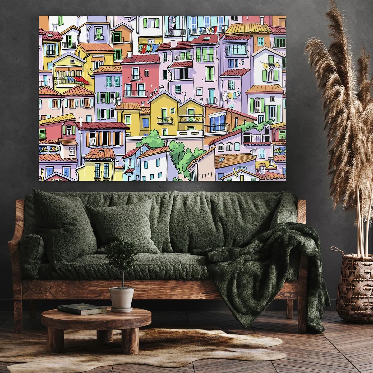 Quadro em tela - Cidade divertida - 100x70 cm
