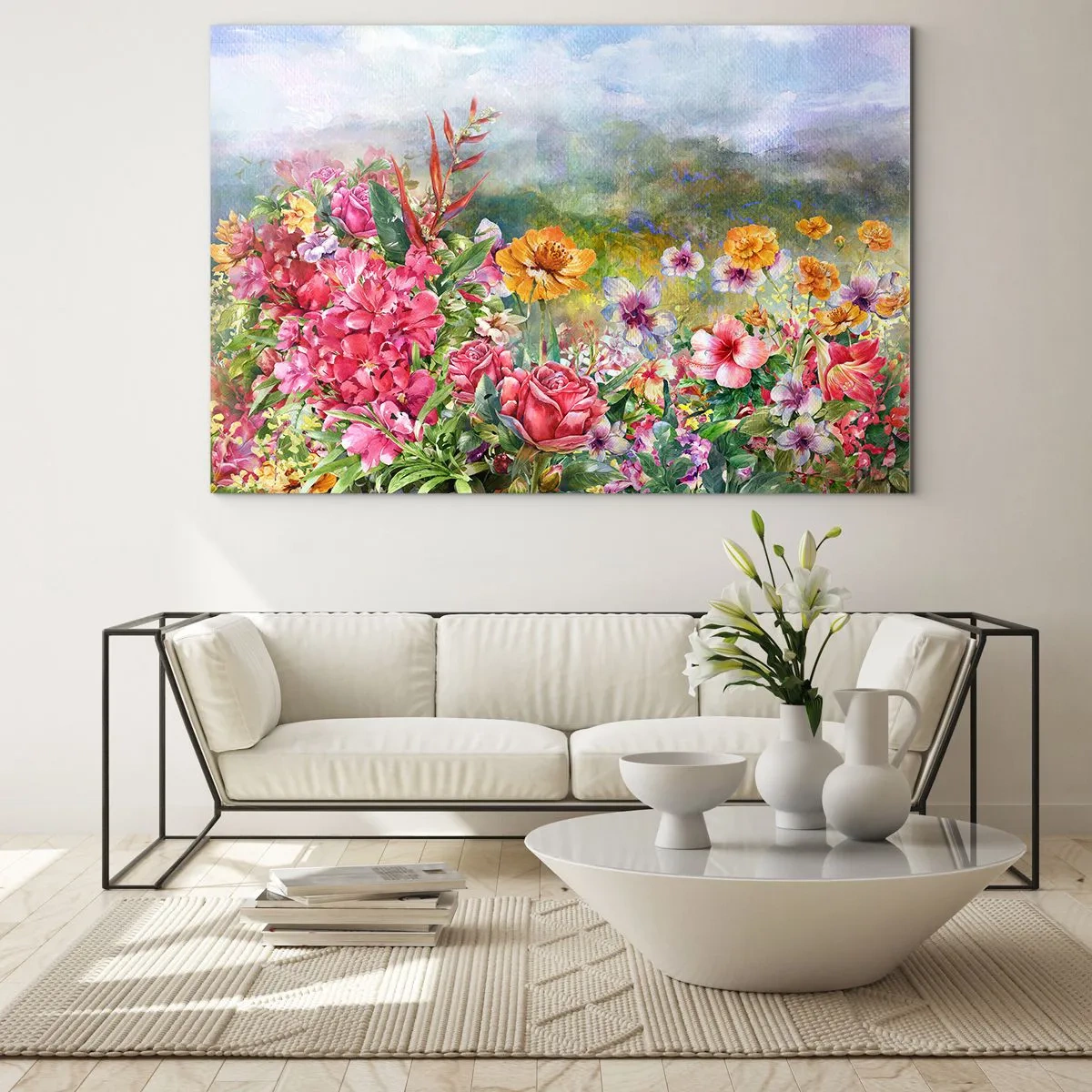 Quadro em vidro - O jardim que enlouqueceu - 100x70 cm