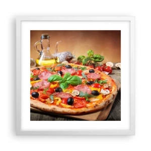 Pôster em moldura branca - Com um sabor verdadeiramente italiano - 40x40 cm