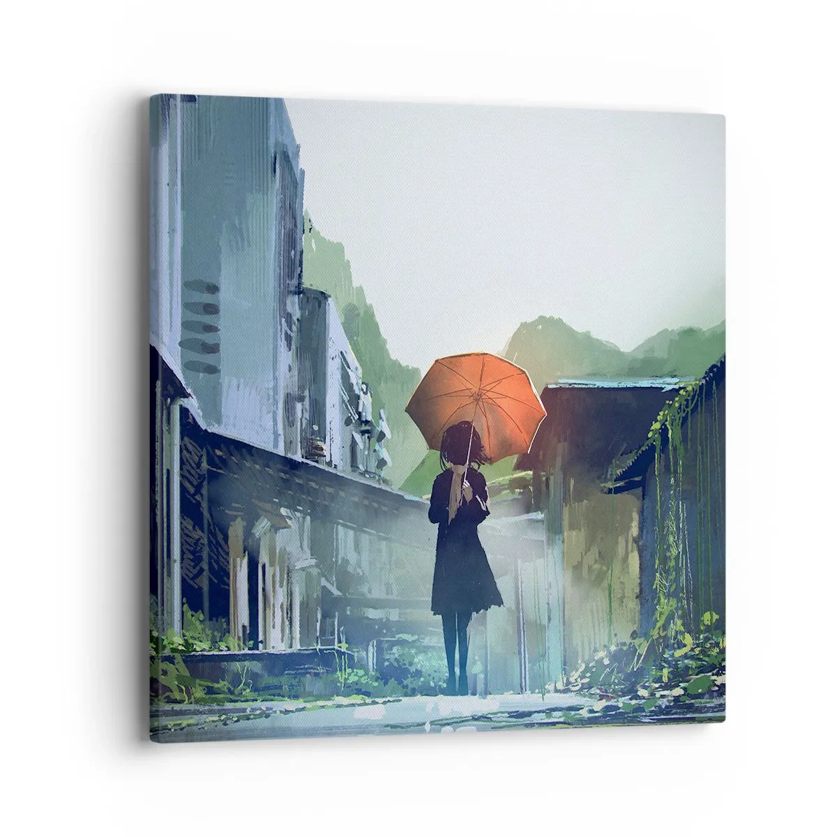 Quadro em tela - Chuva revigorante - 40x40 cm