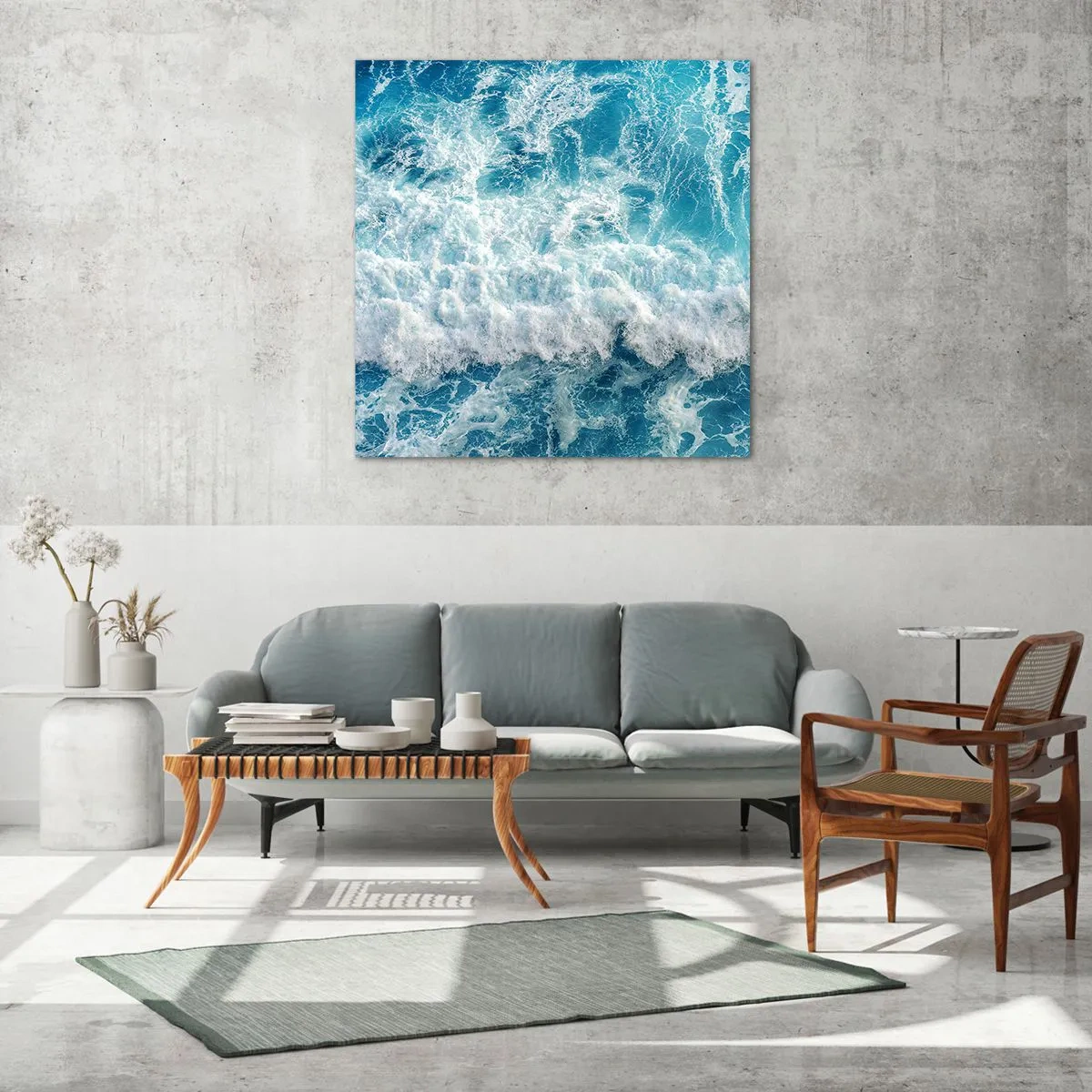 Quadro em vidro - Alegremente e aos saltos - 60x60 cm