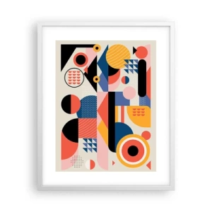 Pôster em moldura branca - Composição: brincar - 40x50 cm