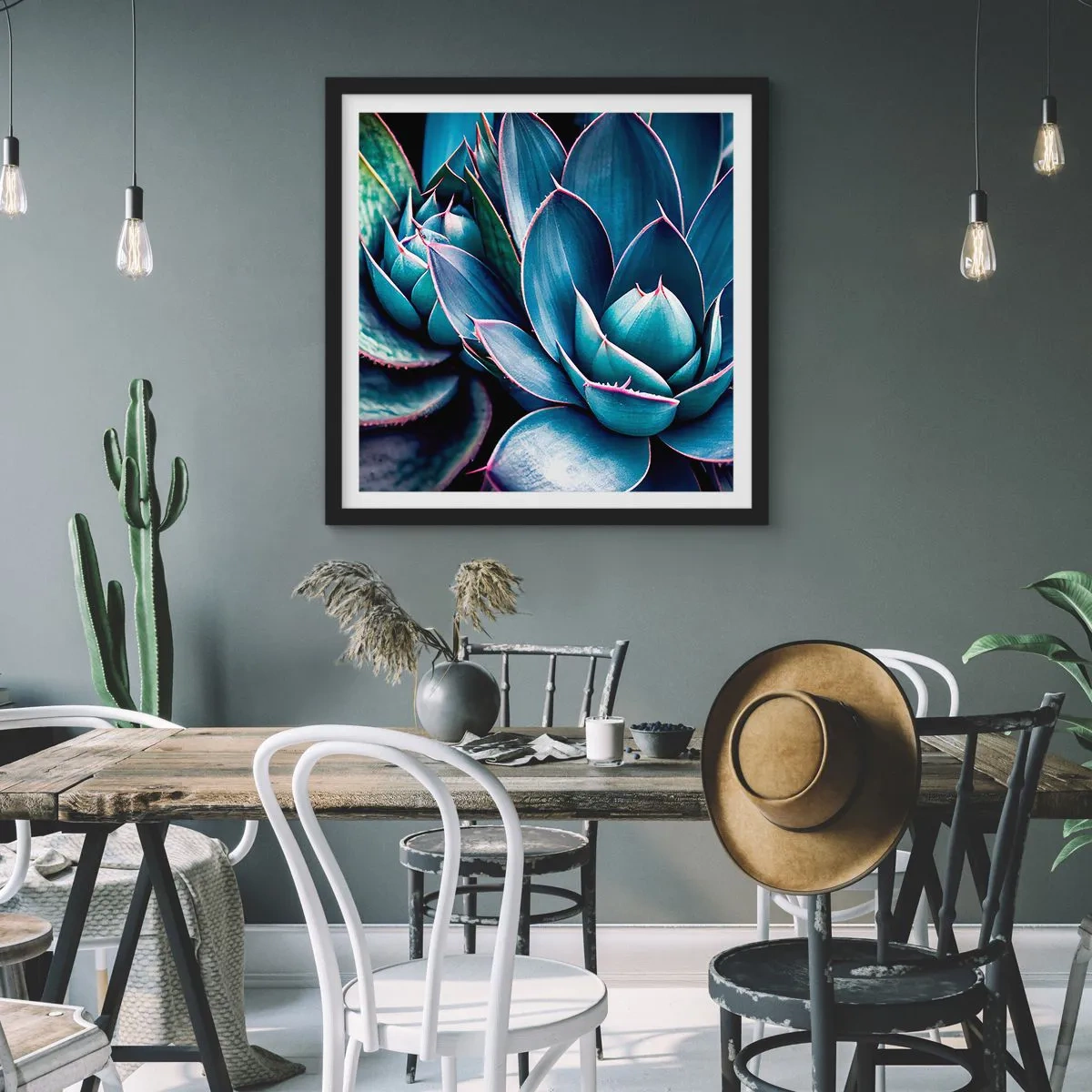 Pôster com moldura preta - Força vital - 50x50 cm