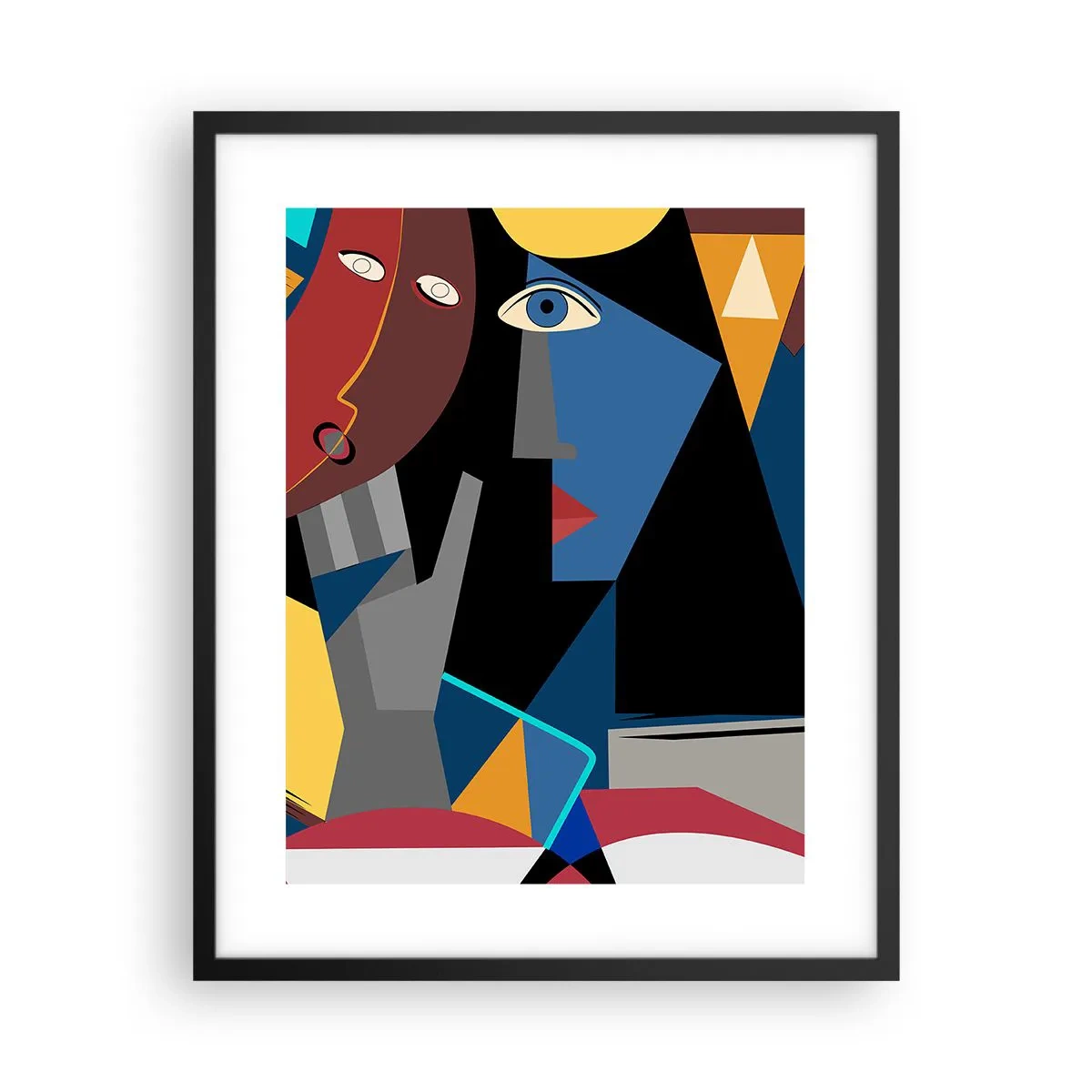 Pôster com moldura preta - Uma conversa entre cubistas - 40x50 cm
