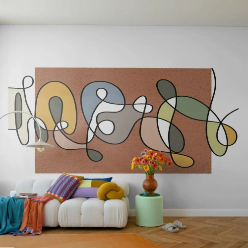 Papel de Parede Autocolante Deluxe Sticker - Abstração que vale a pena sorrir - Moderno, Abstração, Pedaço - 300x210 cm