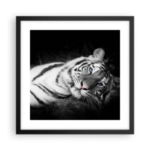 Pôster com moldura preta - Selvagem e tranquilo - 40x40 cm