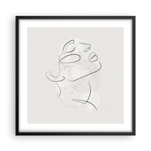 Pôster com moldura preta - Esboço de um sonho - 50x50 cm