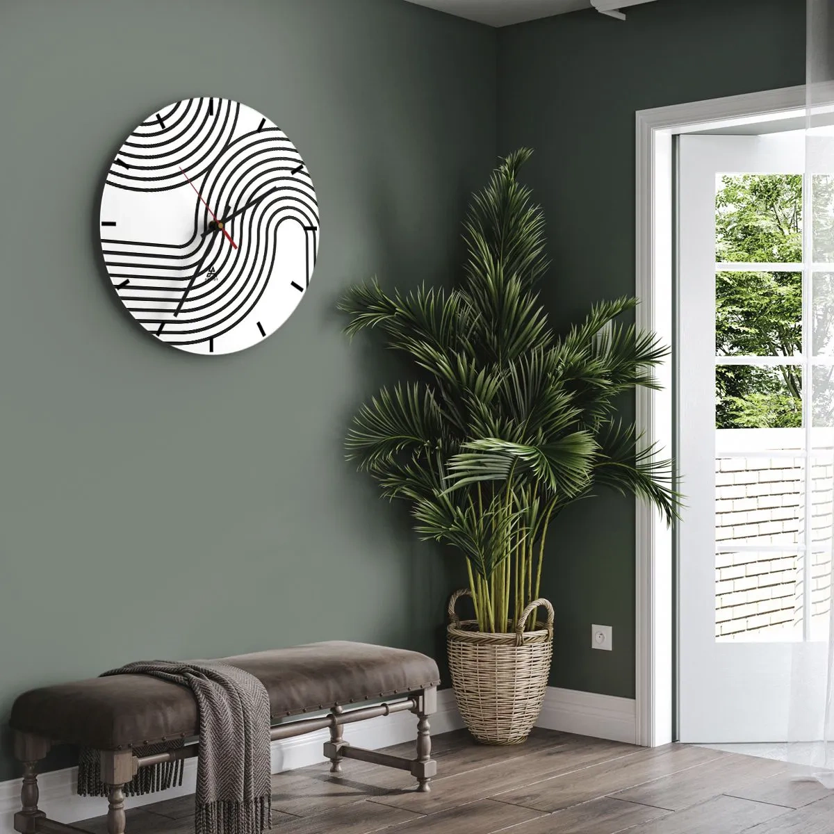 Relógio de parede - Relógio em vidro - Na curva - 40x40 cm