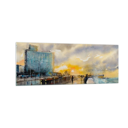 Quadro em vidro - A vida na costa - 140x50 cm