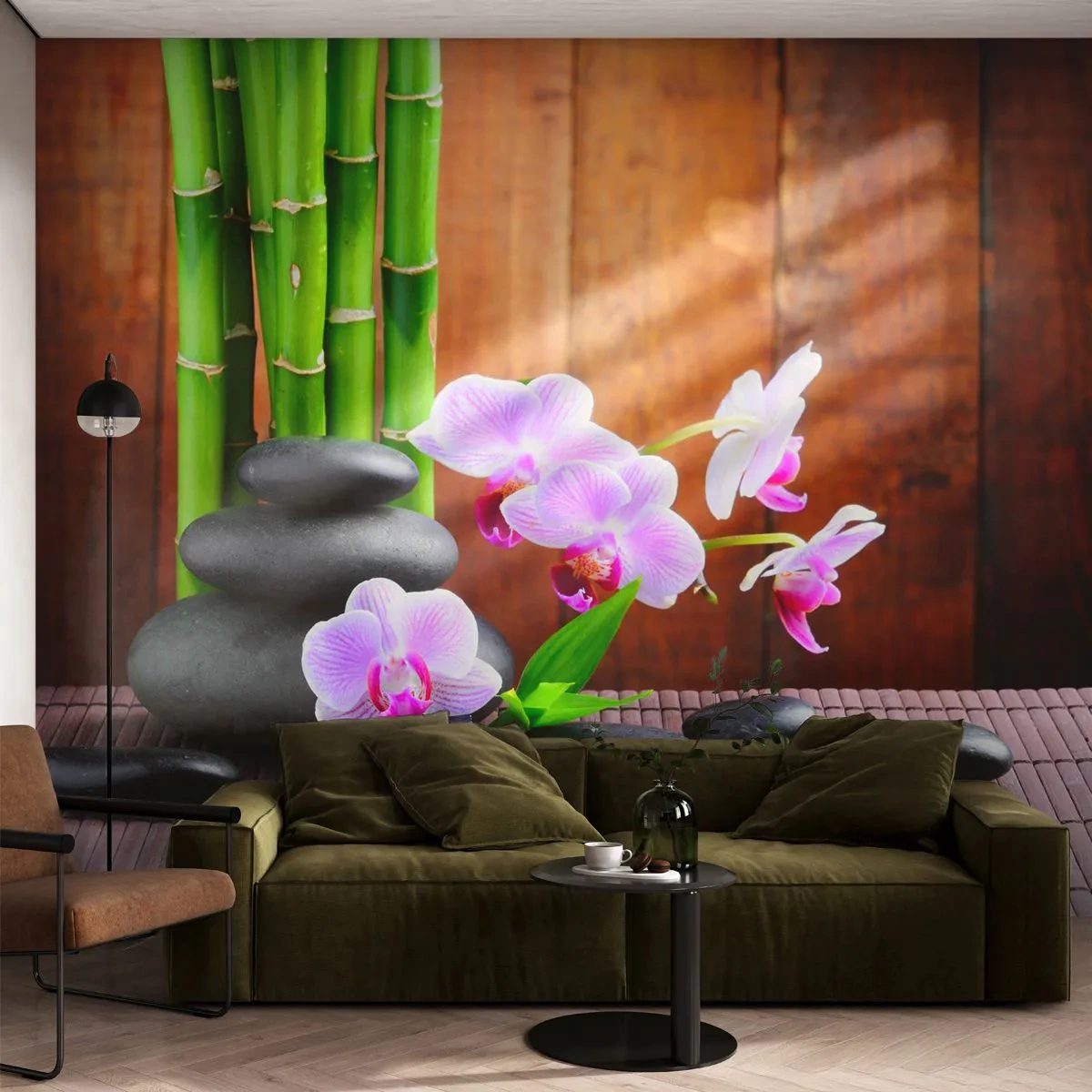 Papel de Parede Autocolante Deluxe Sticker - Experimente os prazeres do Oriente - Flores, Orquídea, Orquídea - 250x175 cm