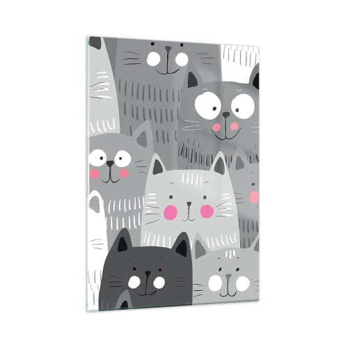 Quadro em vidro - O mundo dos gatos - 50x70 cm