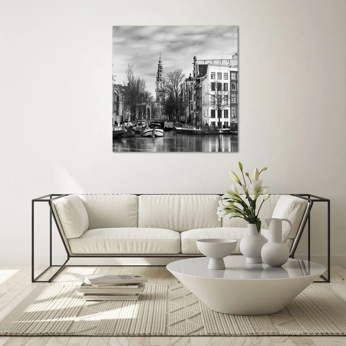Quadro em vidro - Vibrações de Amsterdã - 60x60 cm