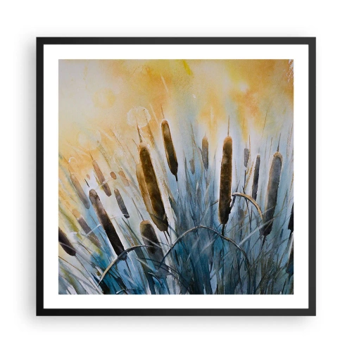 Pôster com moldura preta - O frio da água, o calor do sol - 60x60 cm
