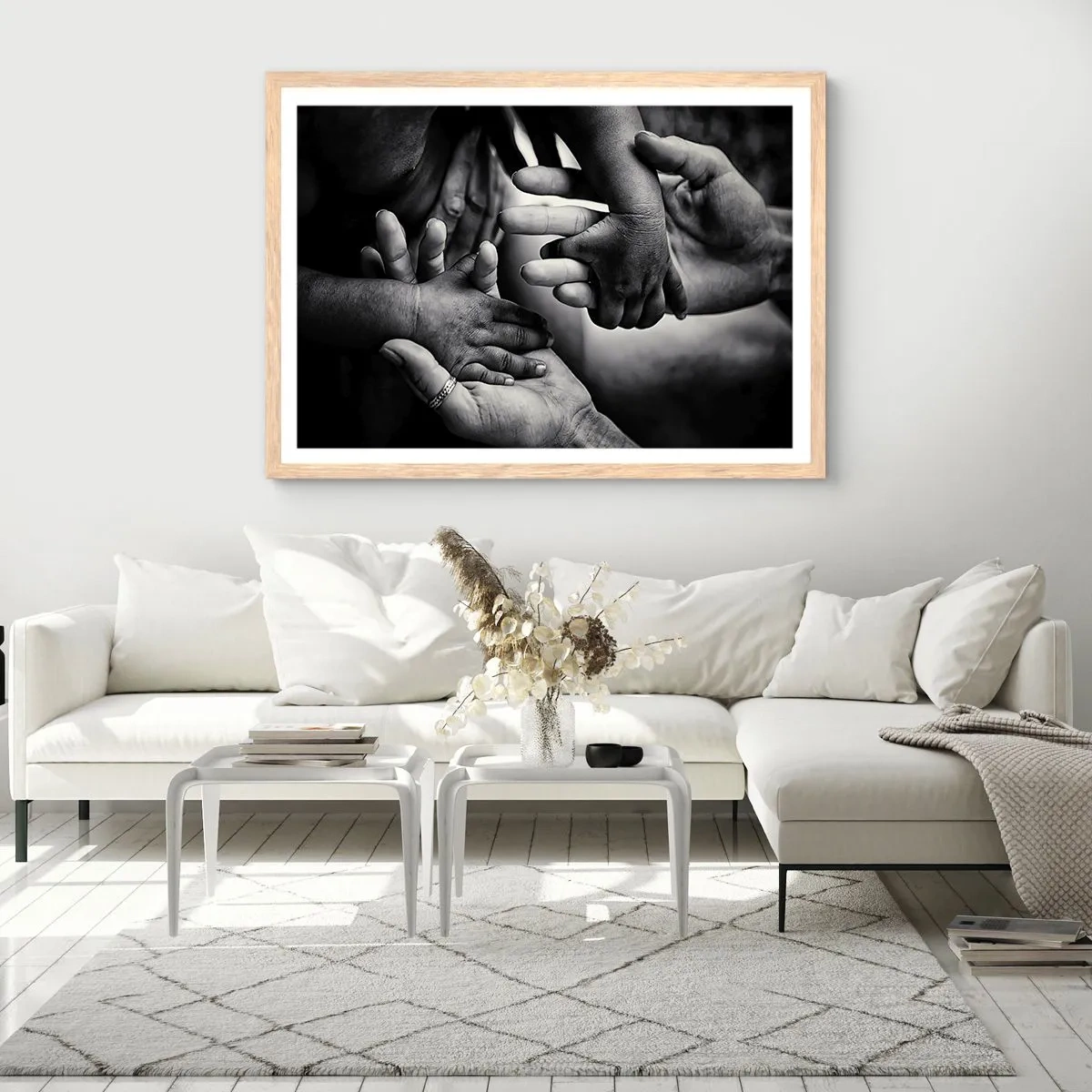 Pôster com moldura de carvalho claro - Ser humano - 40x30 cm