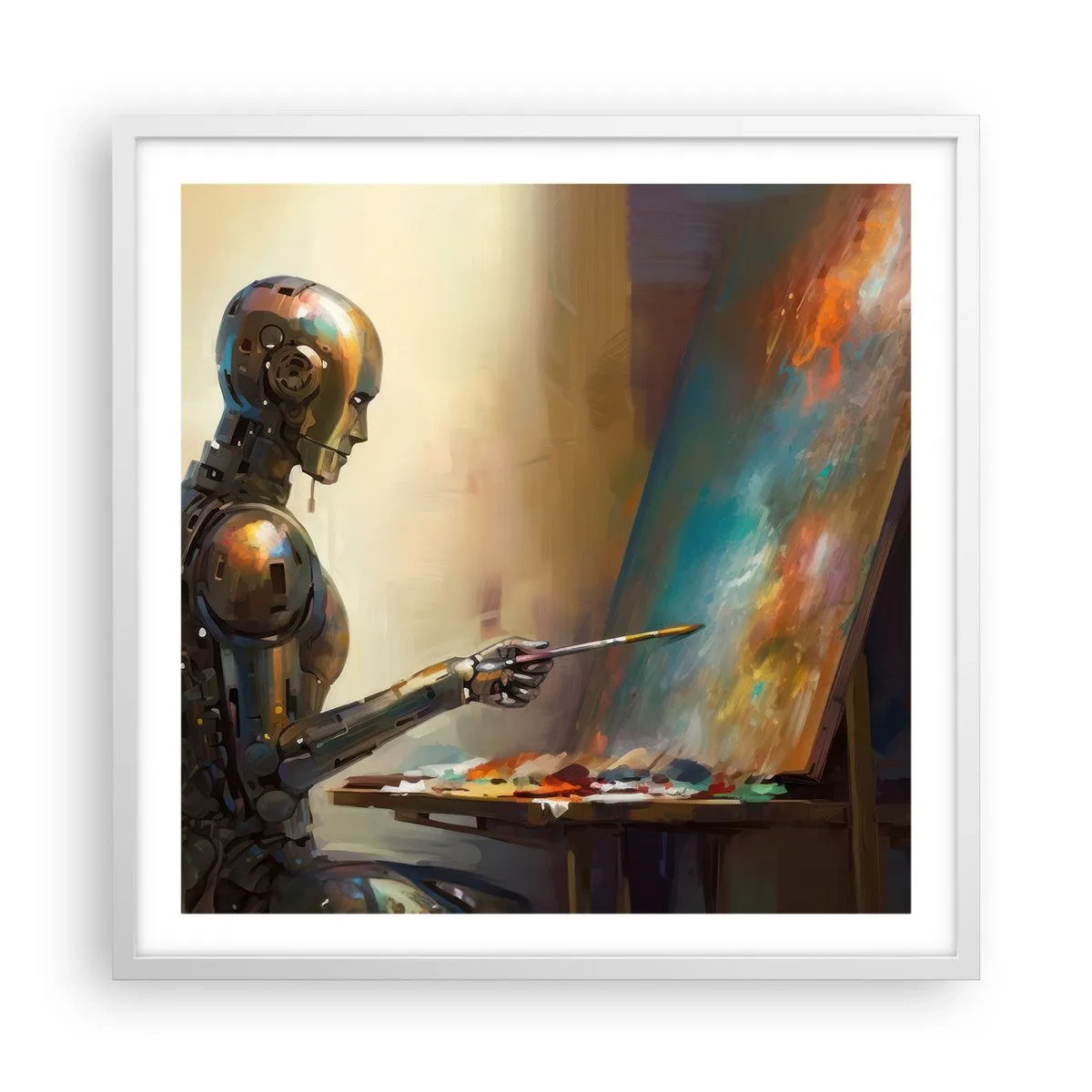 Pôster em moldura branca - A arte do futuro - 60x60 cm