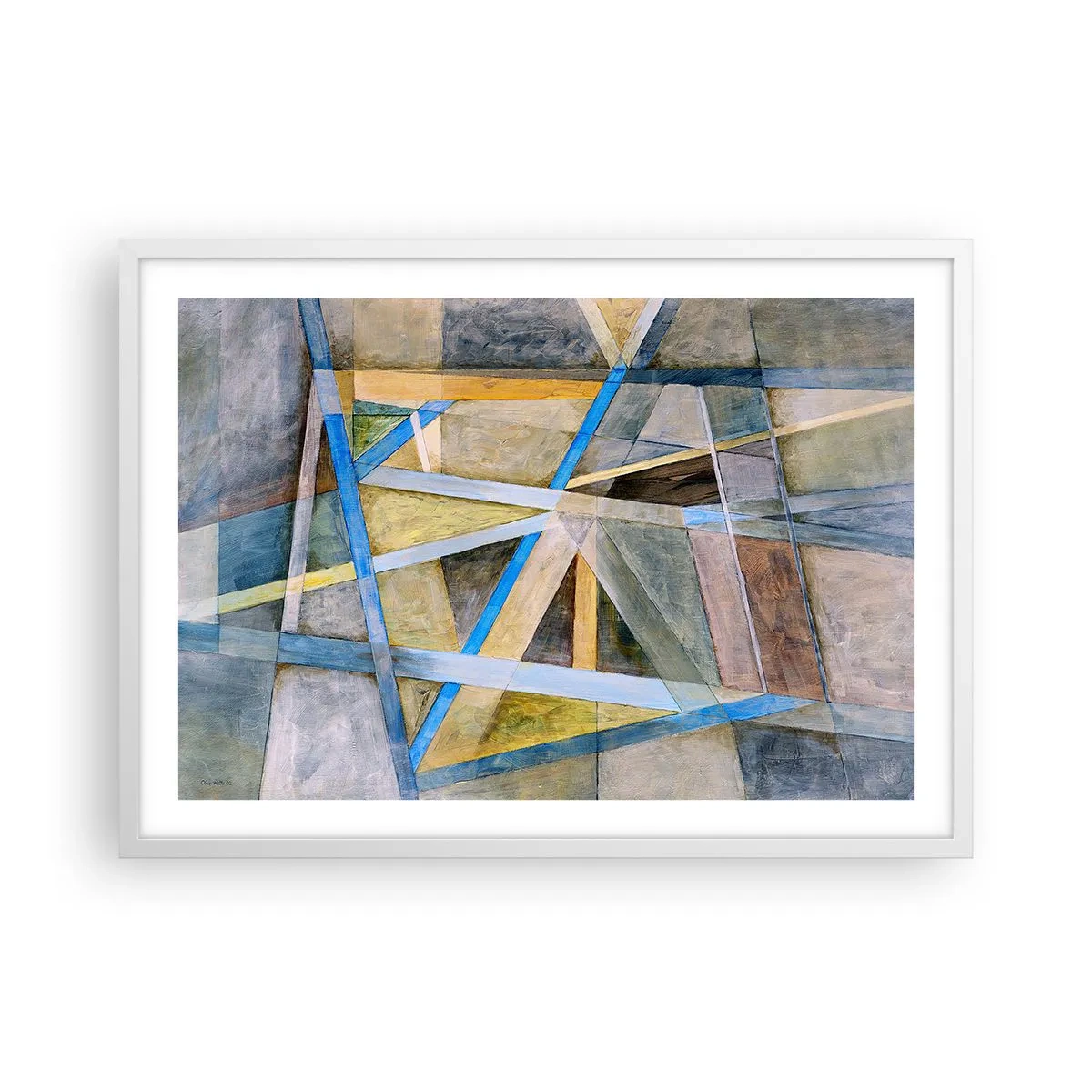 Pôster em moldura branca - Em linha reta ou na diagonal? - 70x50 cm