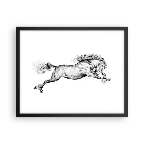 Pôster com moldura preta - Parado a galope - 50x40 cm