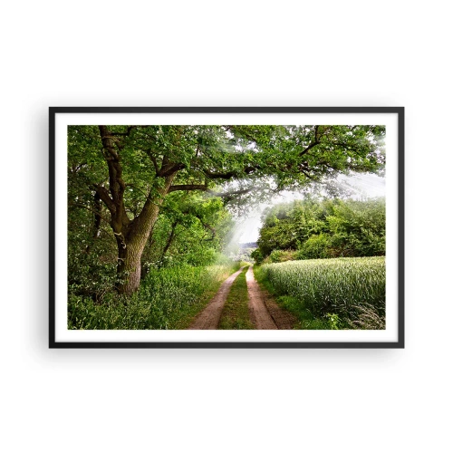 Pôster com moldura preta - Os pastores de Arcadia - 91x61 cm