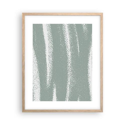Pôster com moldura de carvalho claro - Abstração em um clima de inverno - 40x50 cm
