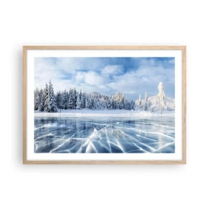 Pôster com moldura de carvalho claro - Vista deslumbrante e cristalina - 70x50 cm