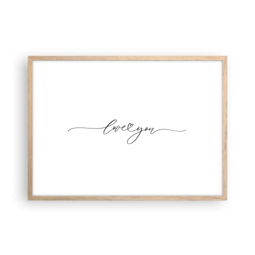 Pôster com moldura de carvalho claro - Preto e branco - 70x50 cm