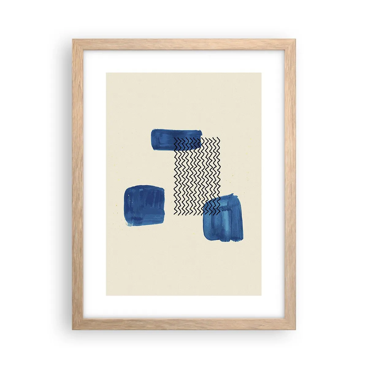 Pôster com moldura de carvalho claro - Quarteto abstrato - 30x40 cm