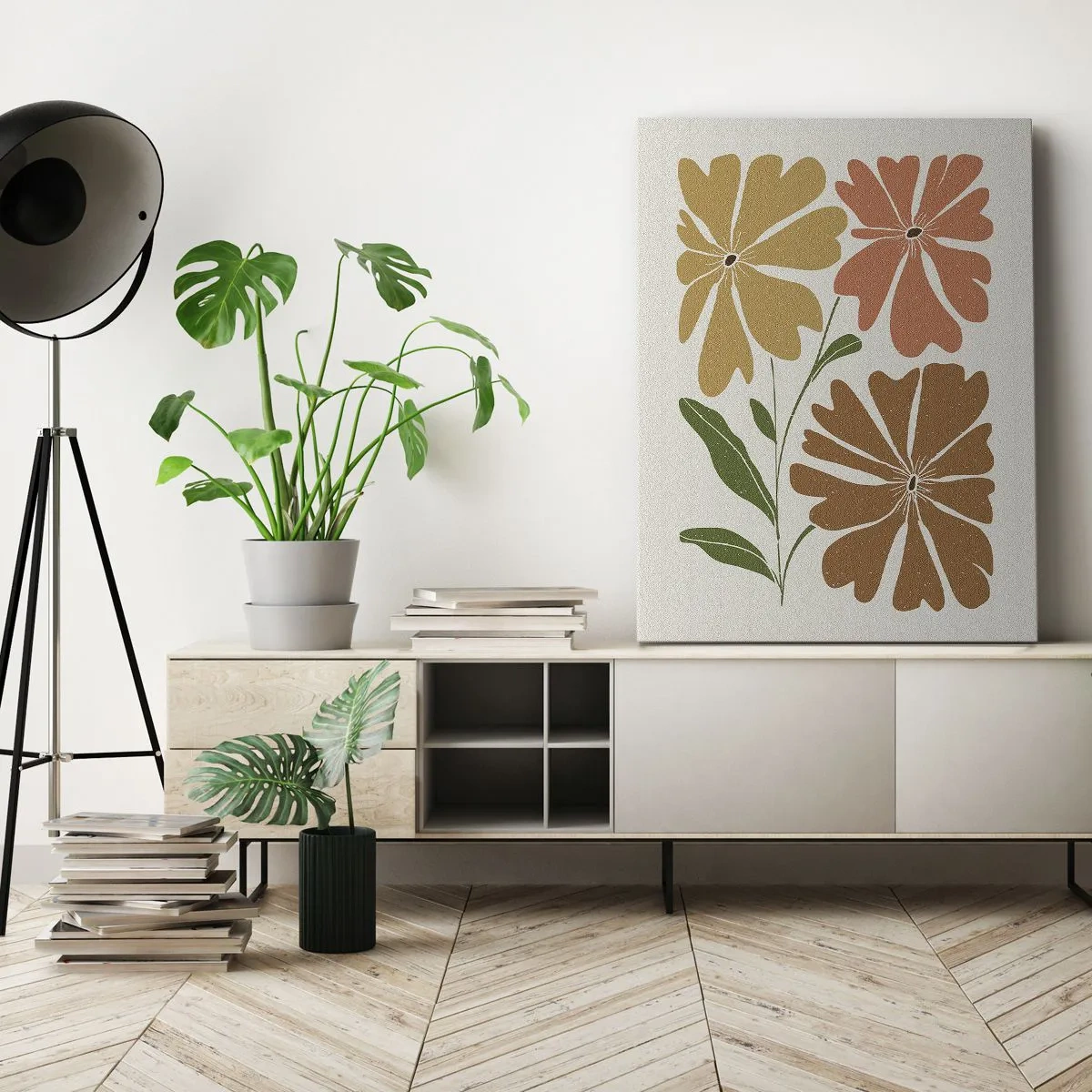 Quadro em tela - Natureza e geometria - 70x100 cm
