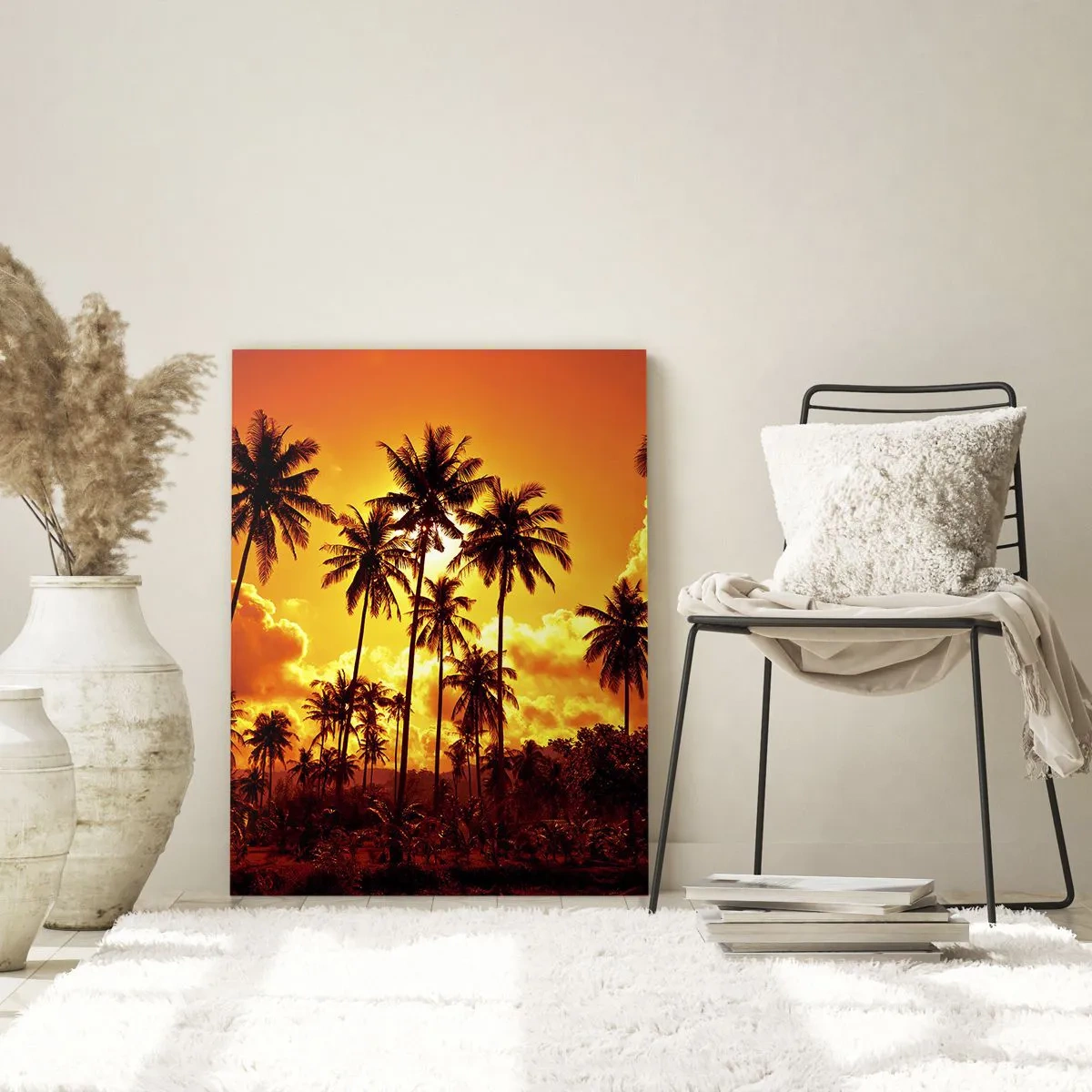 Quadro em vidro - Montanhas em chamas, florestas em chamas - 50x70 cm