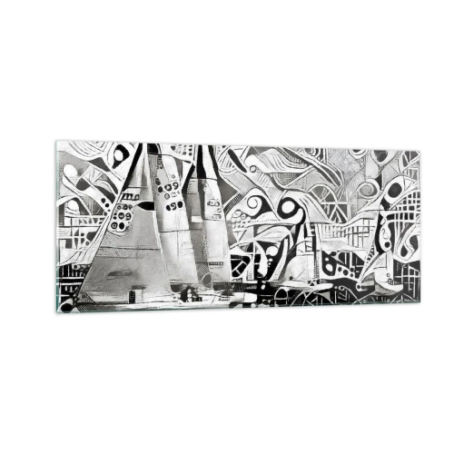 Quadro em vidro - Entre as ondas - 100x40 cm