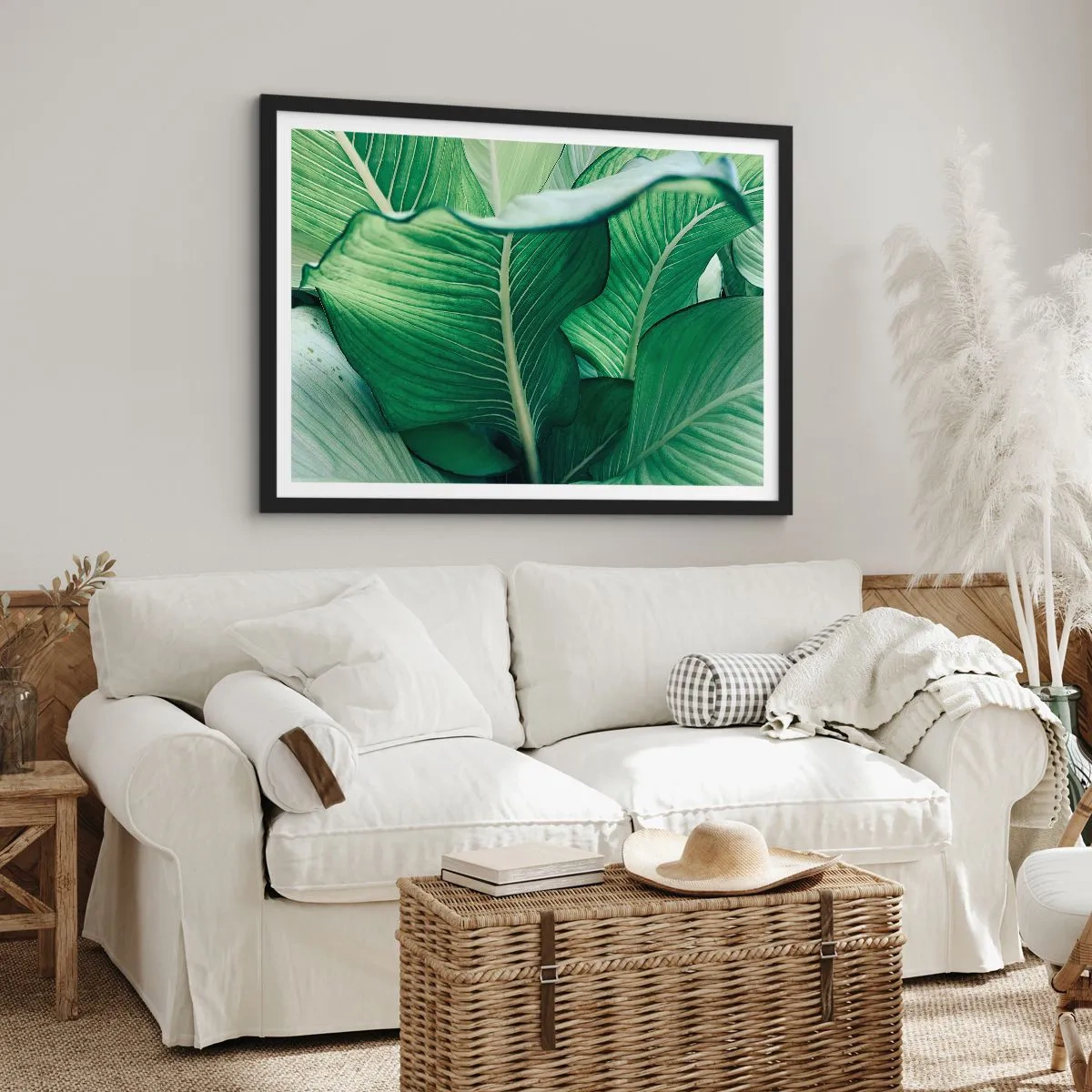 Pôster com moldura preta - Vida intensamente verde - 70x50 cm