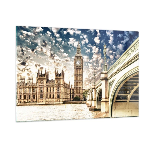 Quadro em vidro - Nuvens emplumadas sobre o Tamisa - 120x80 cm