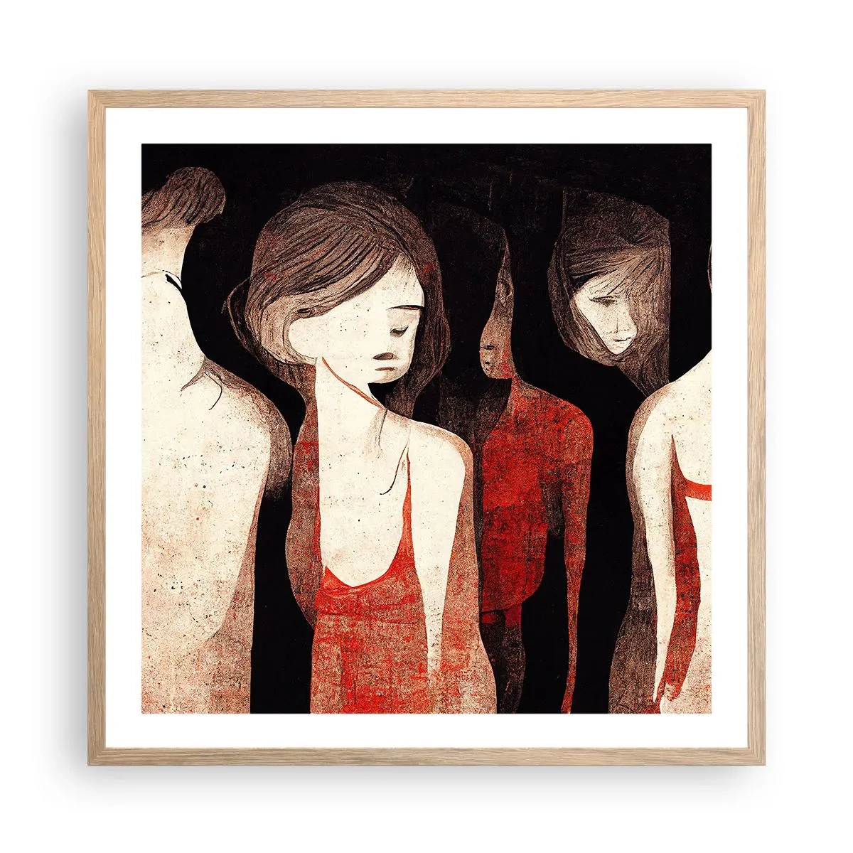 Pôster com moldura de carvalho claro - Madonas das trevas - 60x60 cm