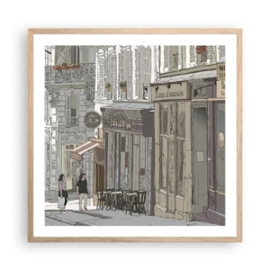 Pôster com moldura de carvalho claro - Alegrias urbanas - 60x60 cm