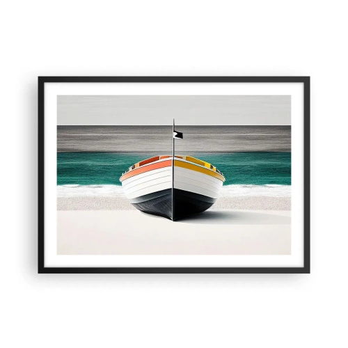 Pôster com moldura preta - No seu lugar - 70x50 cm