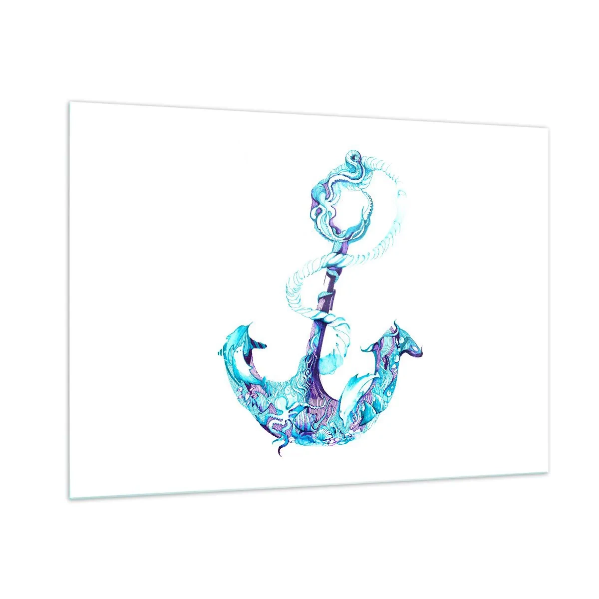 Quadro em vidro - Guardião dos segredos do mar - 100x70 cm