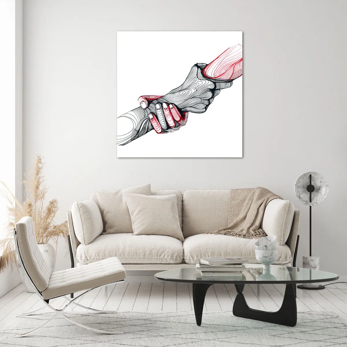 Quadro em vidro - Está em boas mãos - 70x70 cm