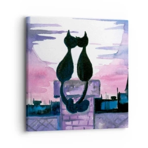 Quadro em tela - Rendez-vous sob a lua - 30x30 cm