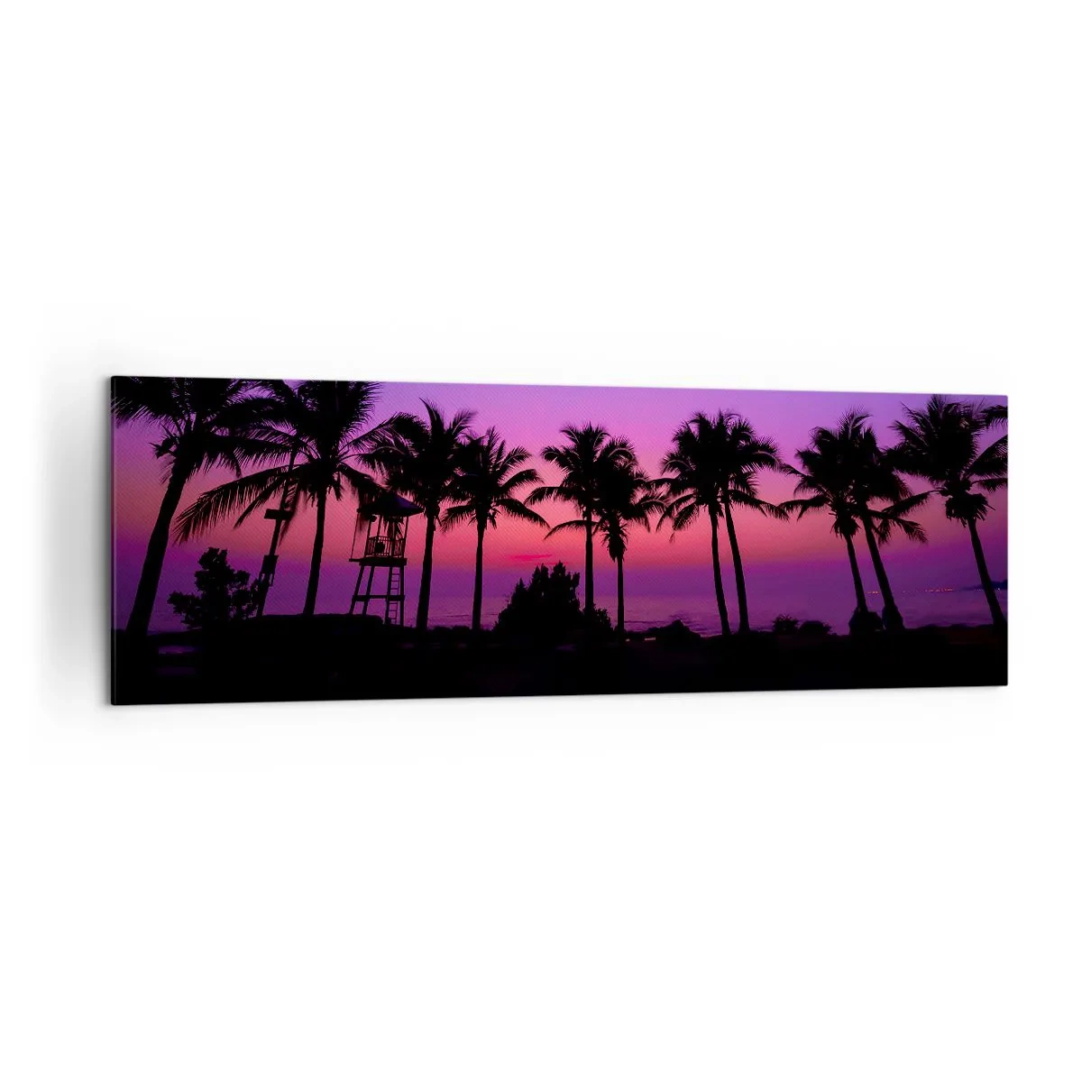 Quadro em tela - Uma noite sob as palmeiras - 160x50 cm
