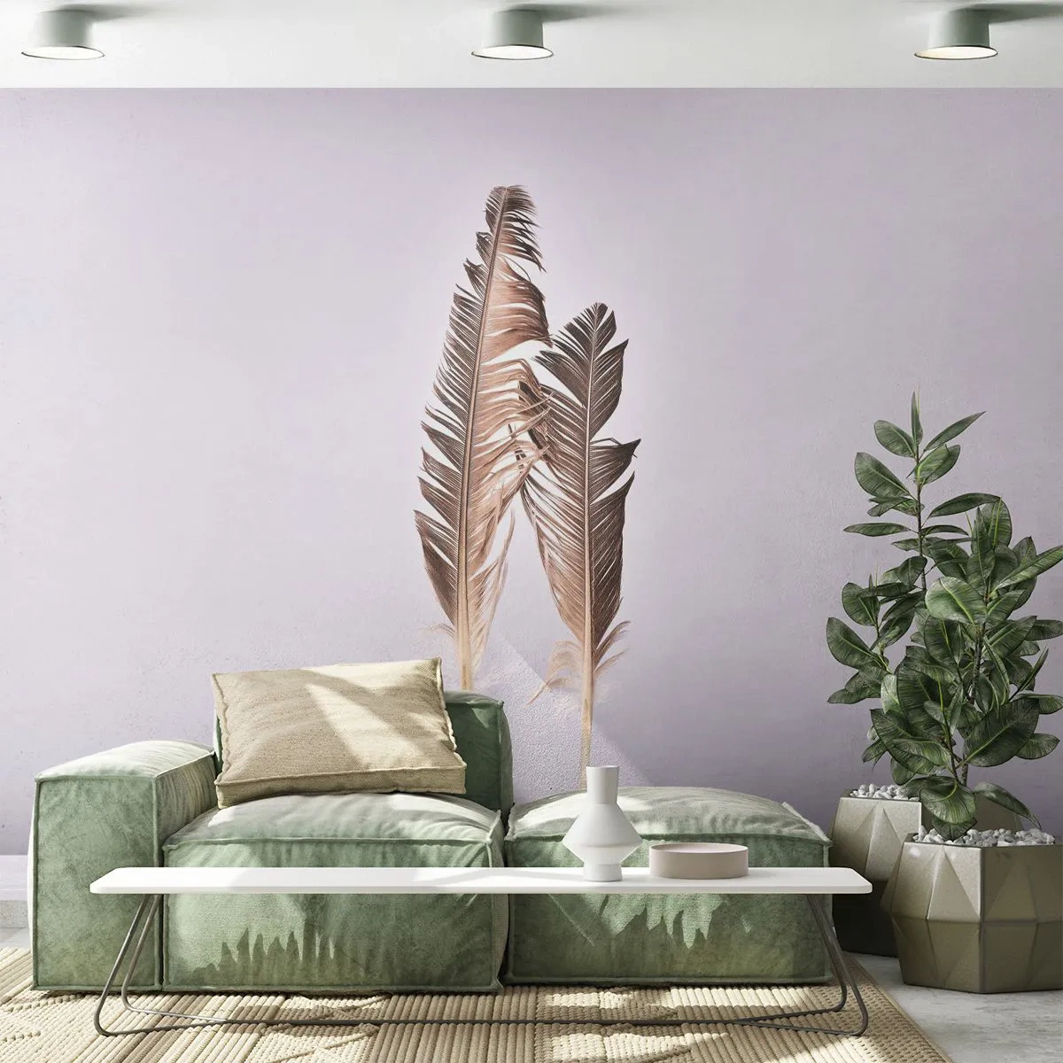 Papel de Parede Standard Eco - Contra o nada - Pena de pássaro, Pedaço, Gráficos - 200x140 cm