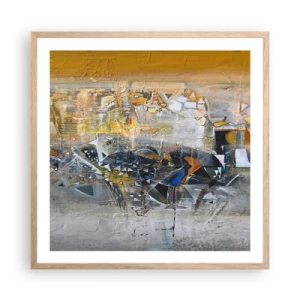 Pôster com moldura de carvalho claro - Tudo vai se encaixar - 60x60 cm