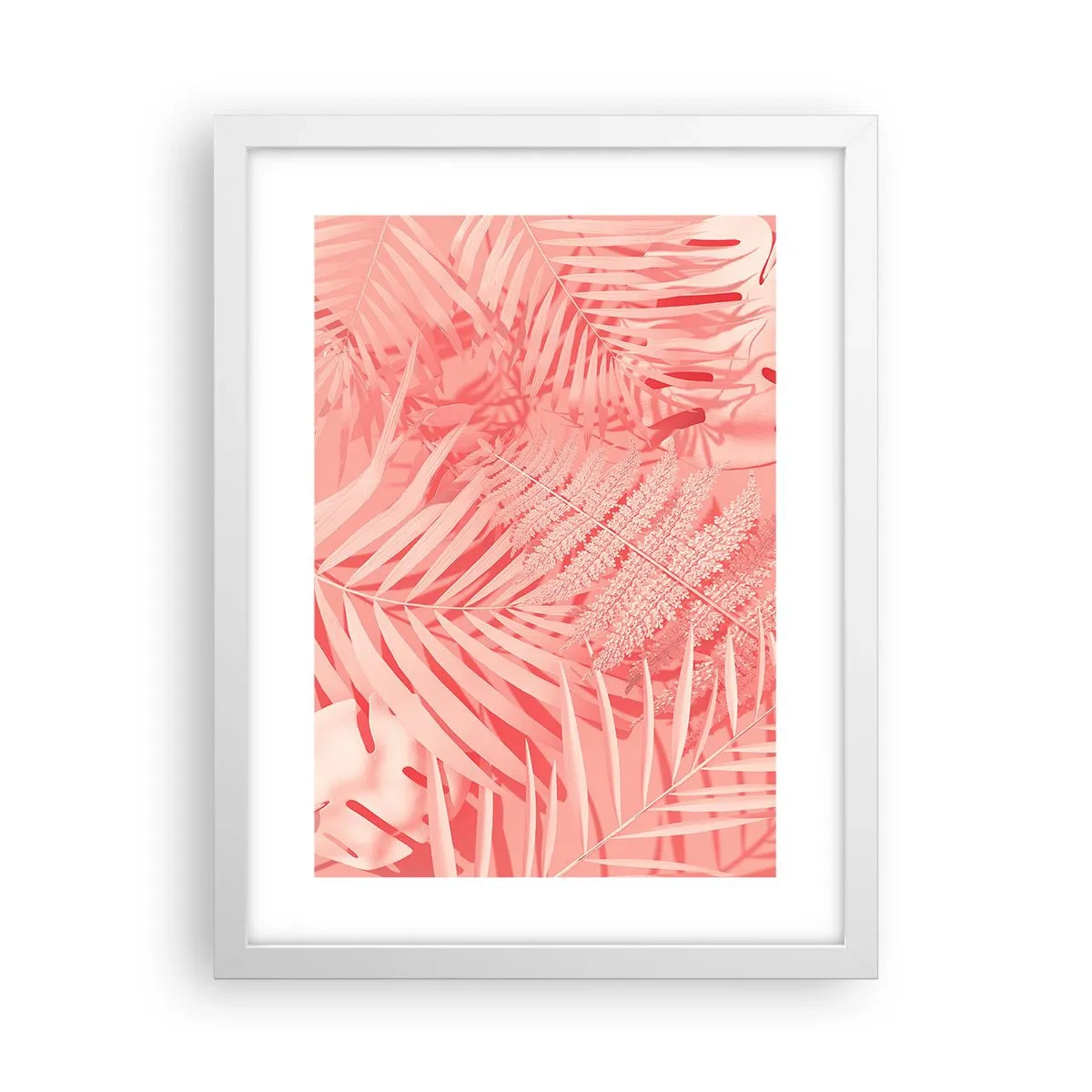 Pôster em moldura branca - Conceito cor-de-rosa - 30x40 cm
