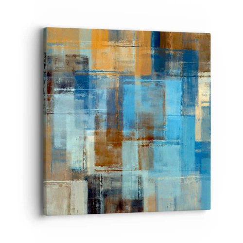 Quadro em tela - Através da cortina azul - 40x40 cm