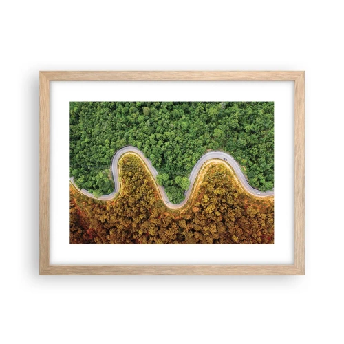 Pôster com moldura de carvalho claro - Fronteiras e descobertas - 40x30 cm