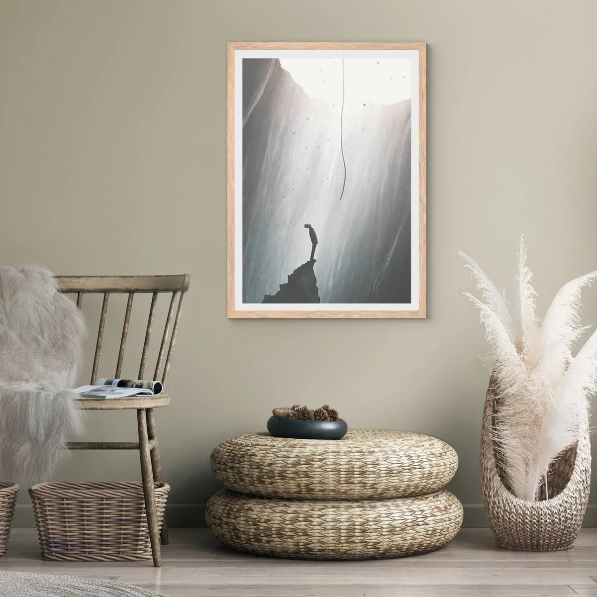 Pôster com moldura de carvalho claro - Sempre há uma saída - 70x100 cm