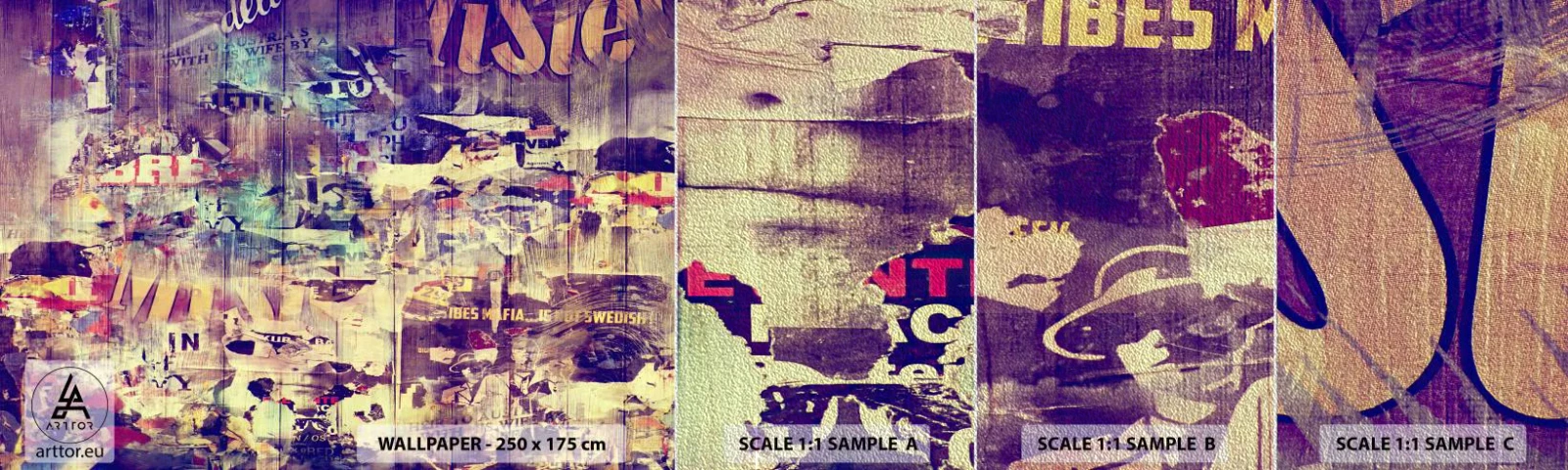 Amostra de papel de parede Premium Sand - E isso é tudo o que resta - Grafite, Mural, Gráficos - 100x30 cm