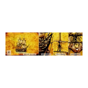 Amostra de Papel de Parede Standard Eco - Direção Tortuga! - Náutico, Navio Marítimo, Veleiro - 100x30 cm