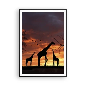 Pôster com moldura preta - Um pequeno jantar com seus entes queridos - 70x100 cm