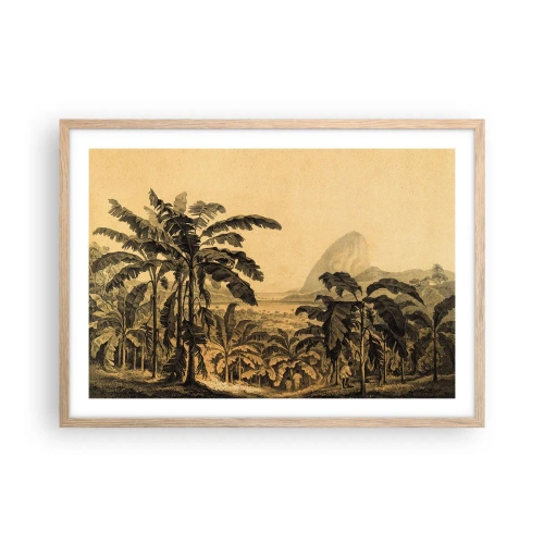 Pôster com moldura de carvalho claro - num clima colonial - 70x50 cm