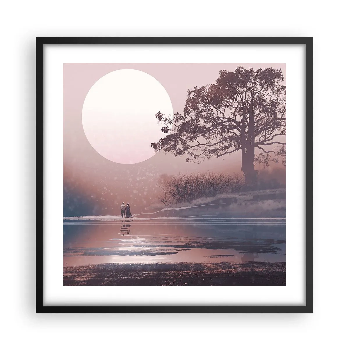 Pôster com moldura preta - Maravilhas da noite - 50x50 cm