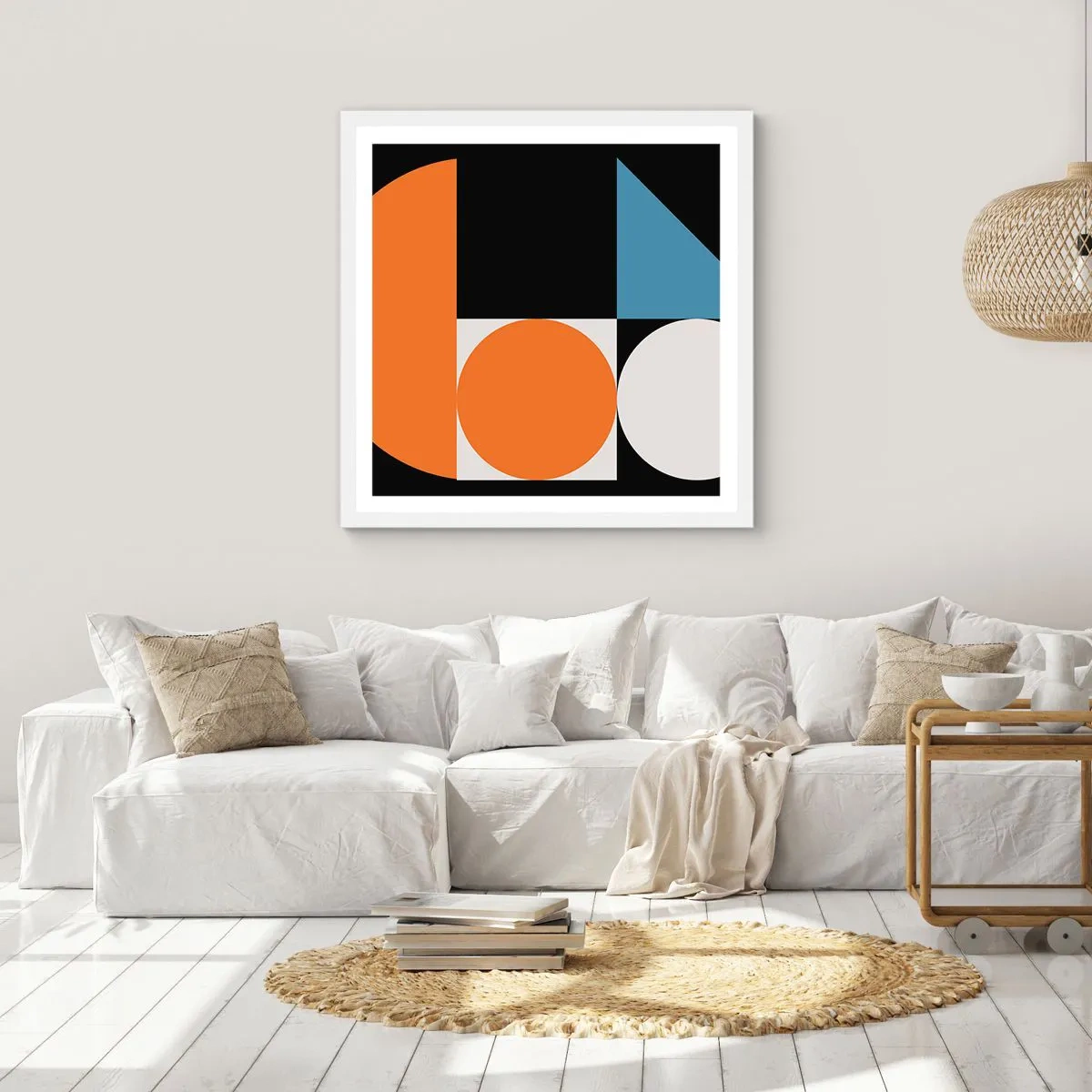 Pôster em moldura branca - Disposição das figuras - 60x60 cm